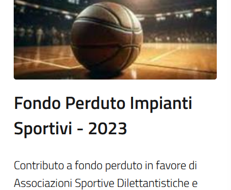 Dipartimento per lo Sport: contributo a fondo perduto in favore dei gestori di impianti sportivi